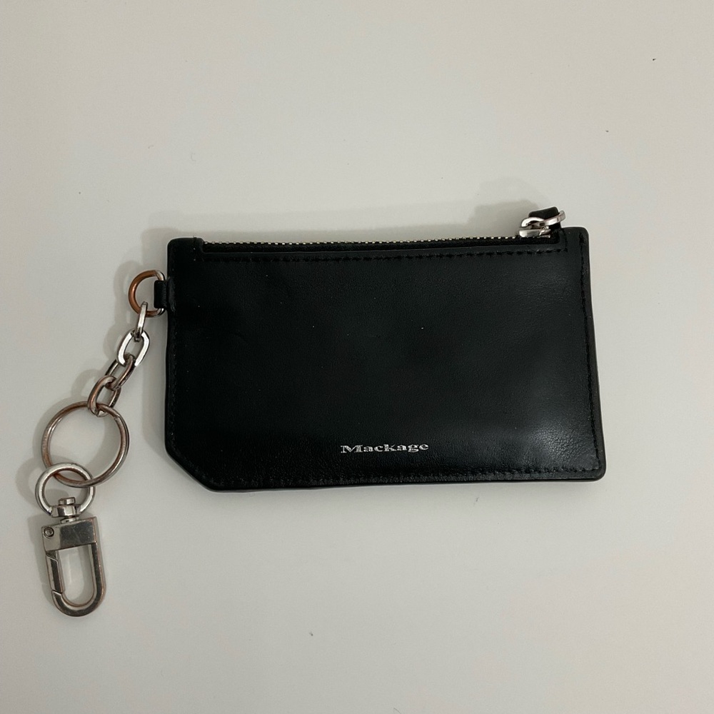 Mackage Black Leather Keychain Pouch/Card Holder